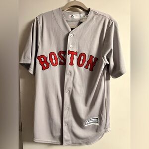 Majestic Boston Red and Gray Men's Jersey